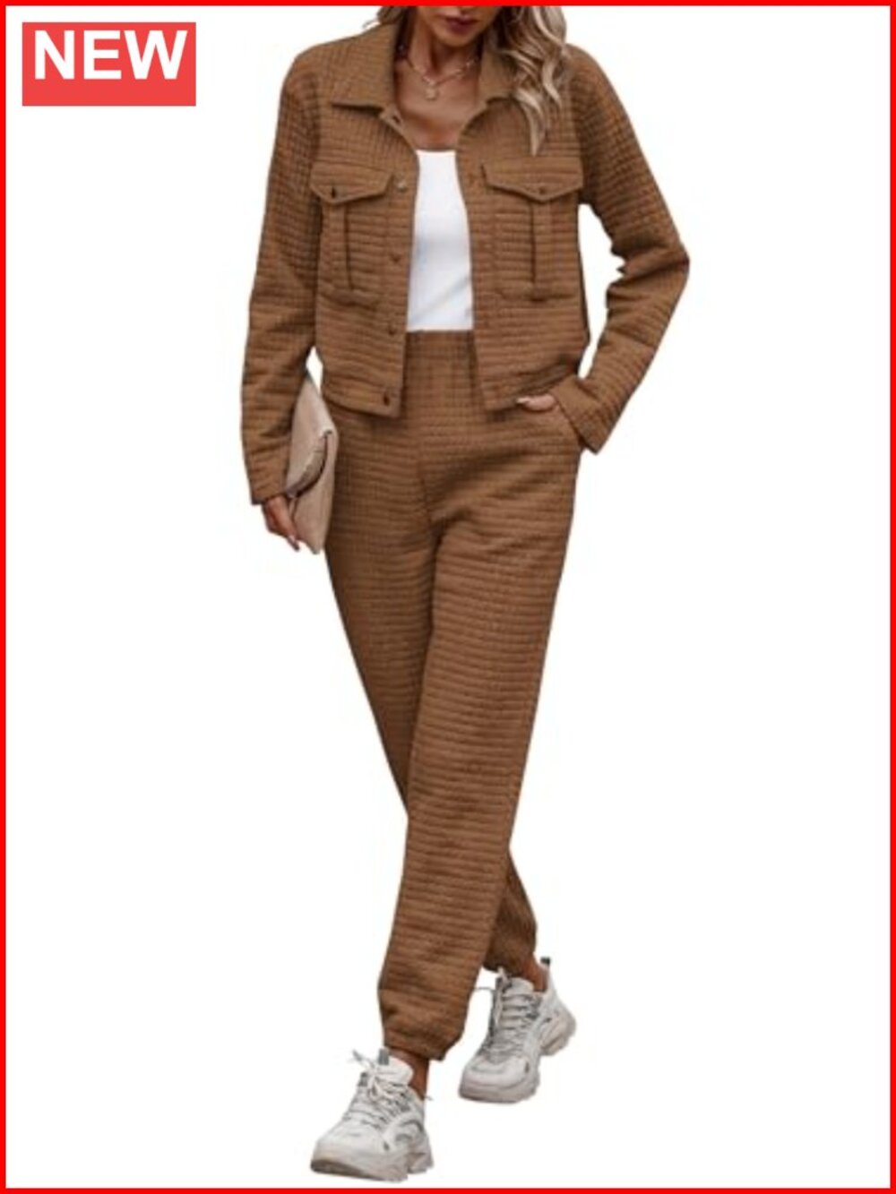 Women's 2 Piece Tracksuit Lounge Set Long Sleeve Shacket Jacket & Joggers